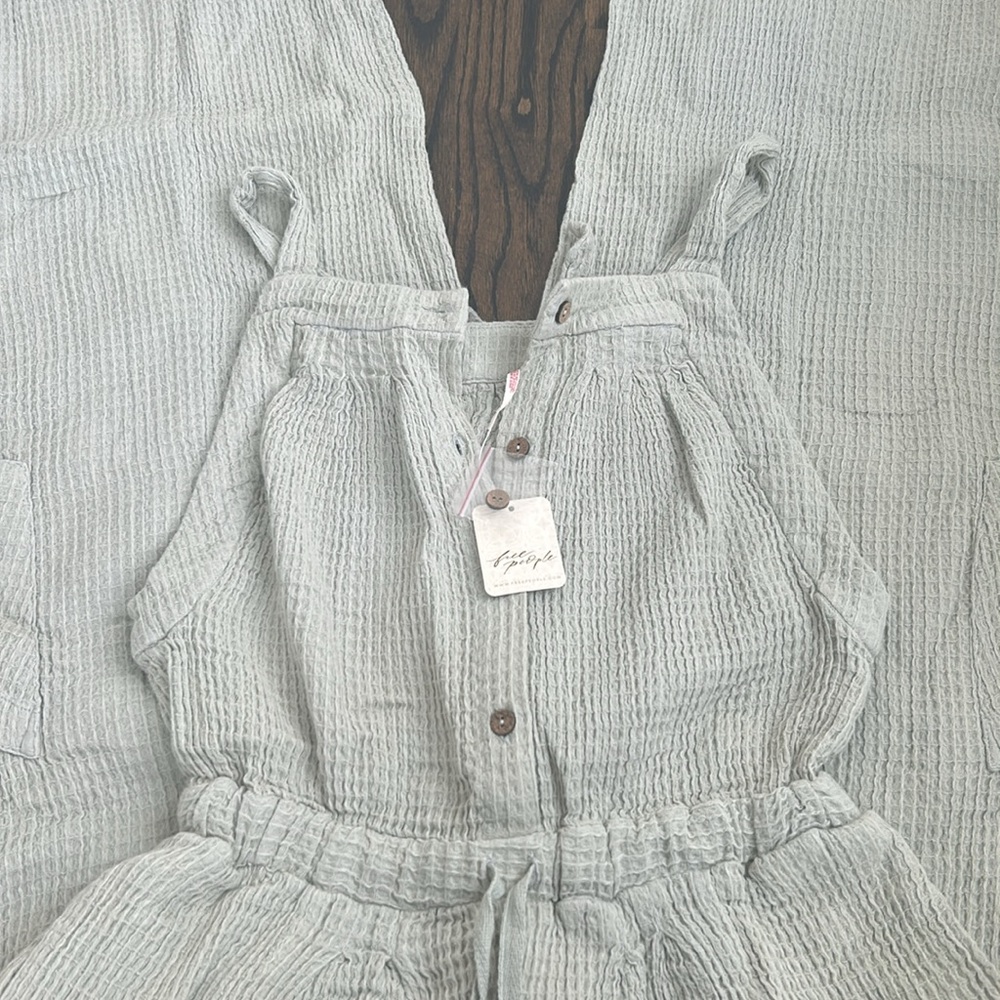 Free People Off The Grid Jumpsuit One-Piece Waffle-Knit Cotton Romper Oxide XS - Picture 5 of 11